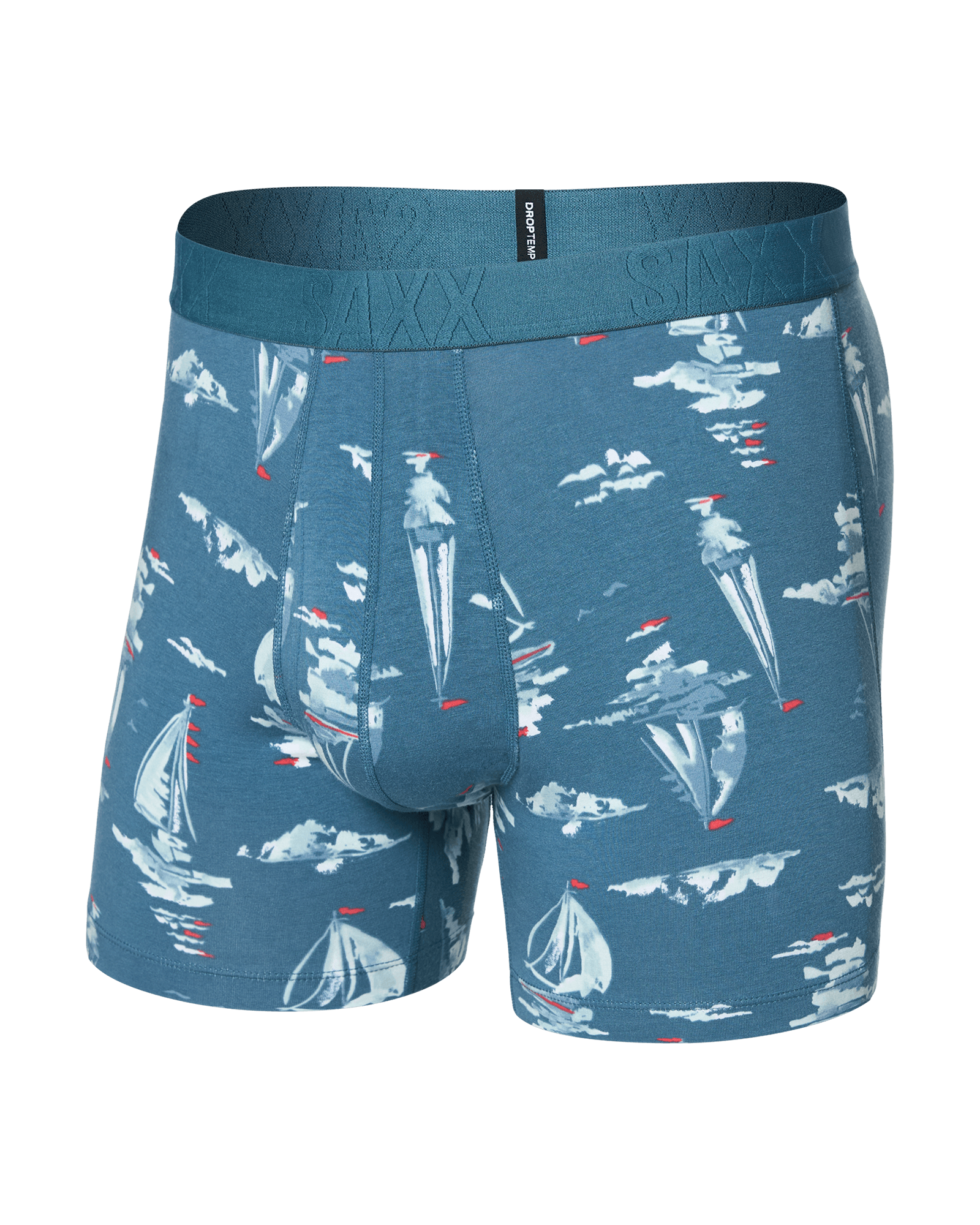 Front of Droptemp Cooling Cotton Boxer Brief Fly in Sail Away-Tapestry