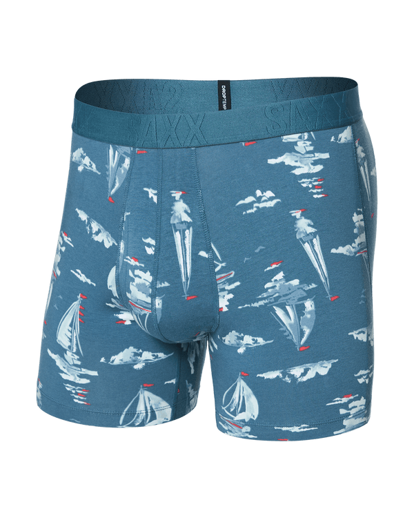 Front of Droptemp Cooling Cotton Boxer Brief Fly in Sail Away-Tapestry