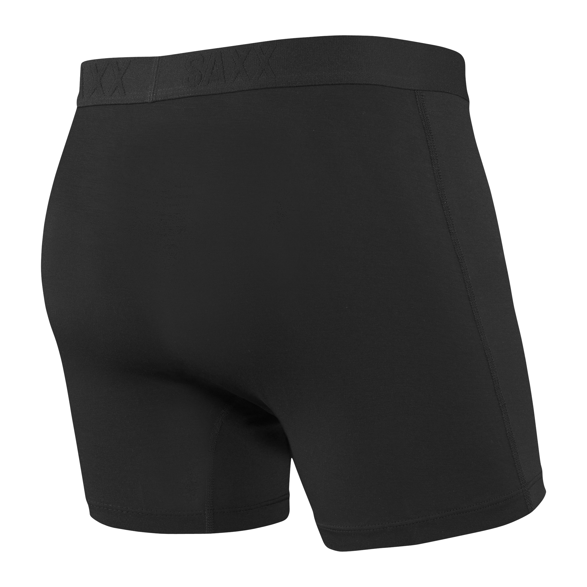 Back of Vibe Boxer Brief in Black/Black