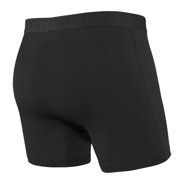 Back of Vibe Boxer Brief in Black/Black