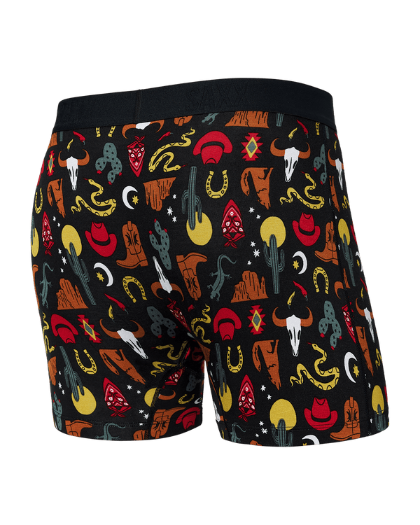 Back of Vibe Boxer Brief in Desert Daze- Faded Black