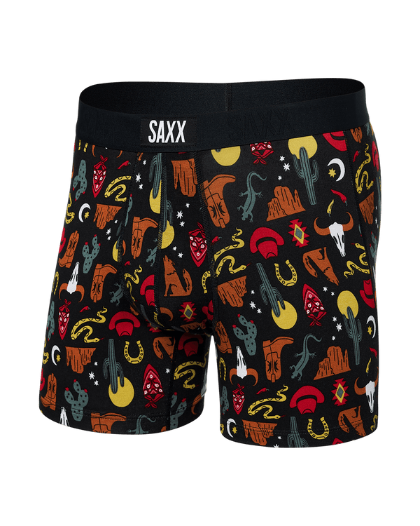 Front of Vibe Boxer Brief in Desert Daze- Faded Black