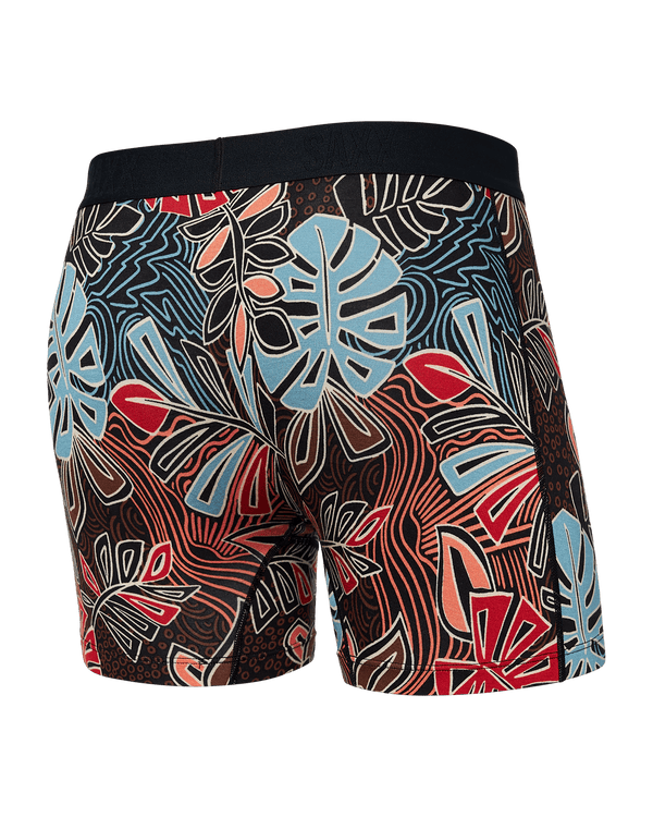 Back of Vibe Boxer Brief in Desert Palms- Red Multi