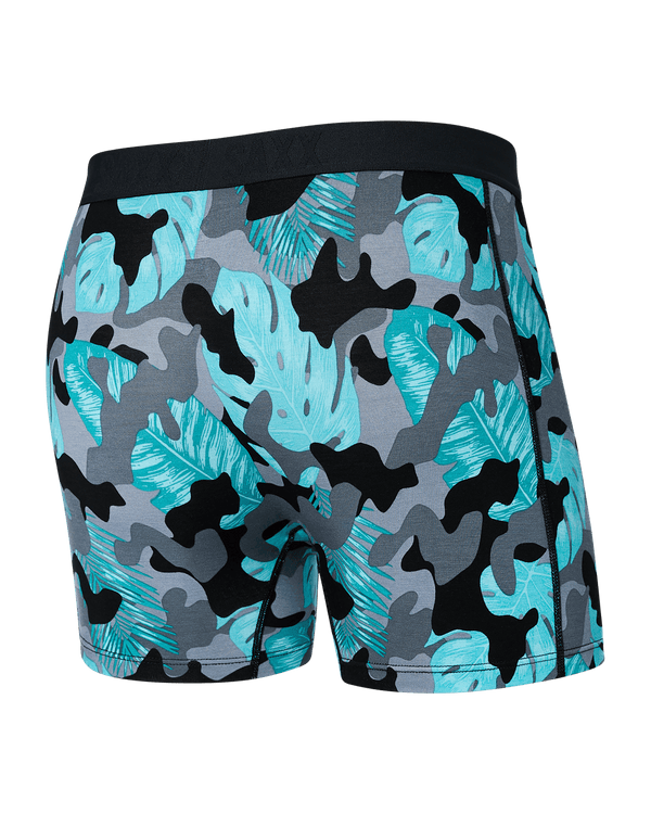 Back of Vibe Super Soft Boxer Brief in Island Camo- Black