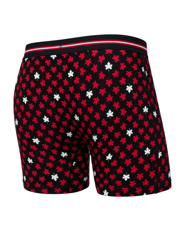 Back of Vibe Boxer Brief in Maple Leaf- Black