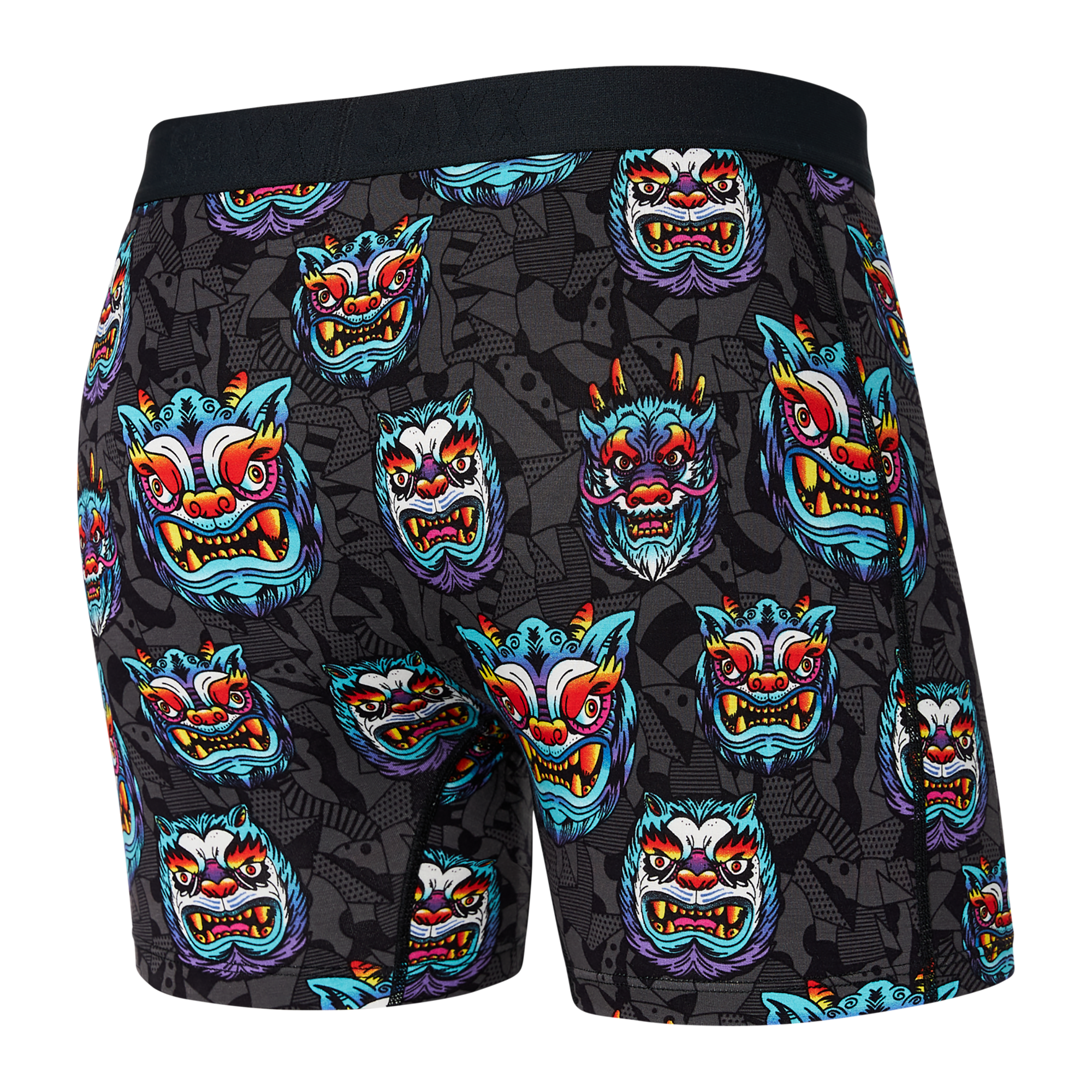 Back of Vibe Super Soft Boxer Brief in Year Of The Dragon- Multi