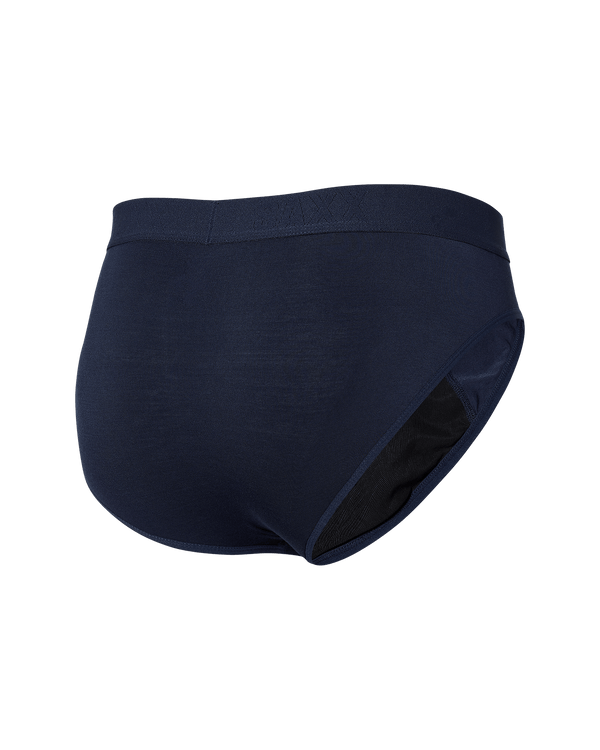 Back of Ultra Brief Fly in Navy Heather