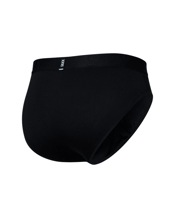 Back of DropTemp Cooling Cotton Brief in Black