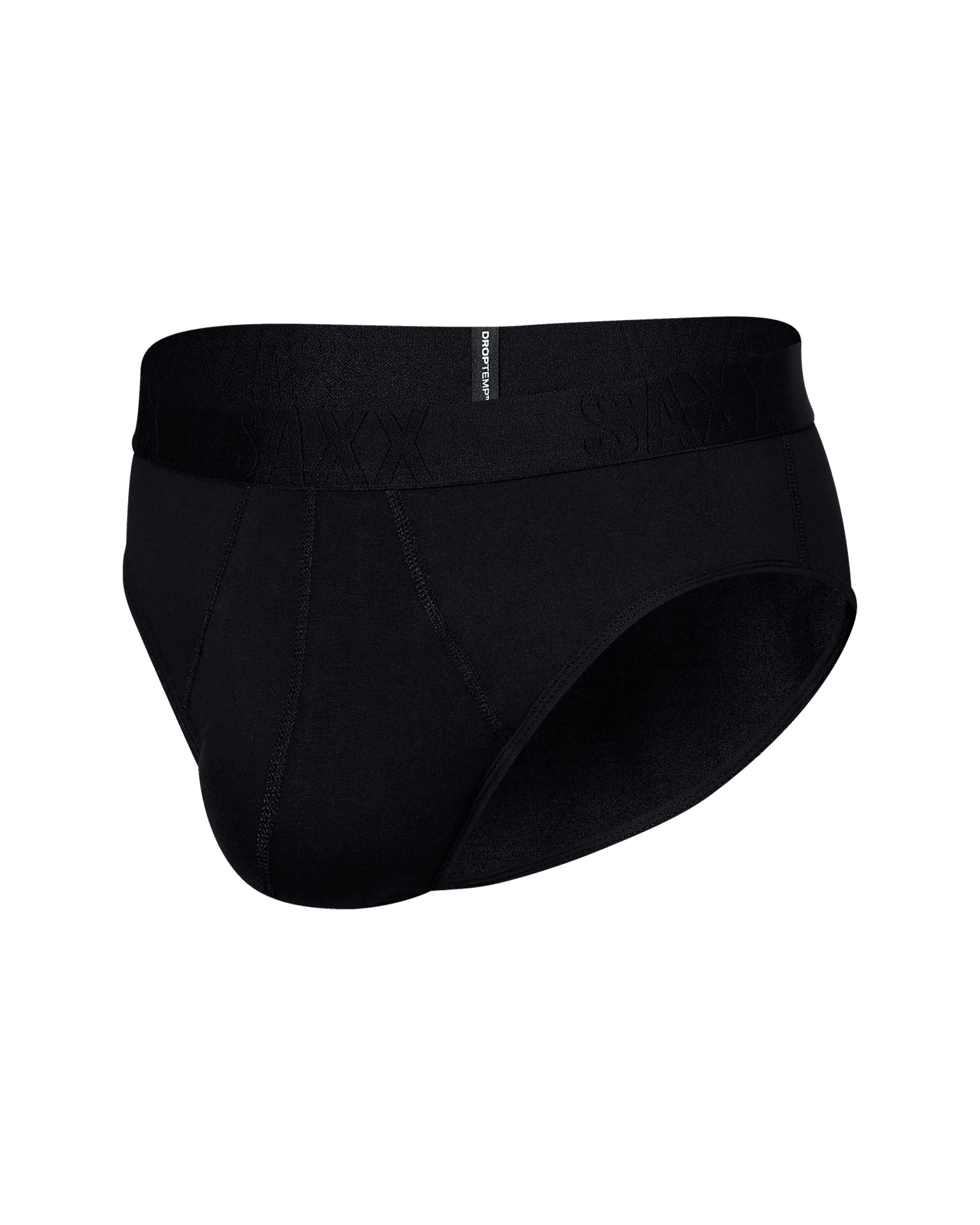 Front of DropTemp Cooling Cotton Brief in Black