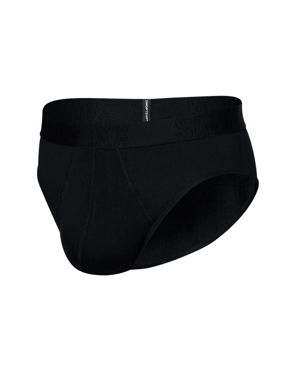 Front of DropTemp Cooling Cotton Brief in Black