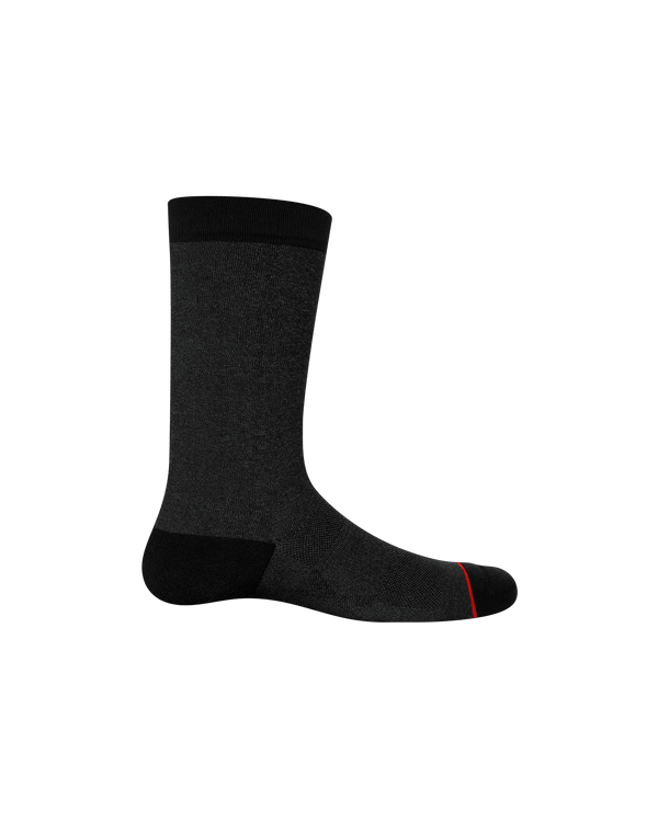 Back of Whole Package Crew Sock in Black Heather