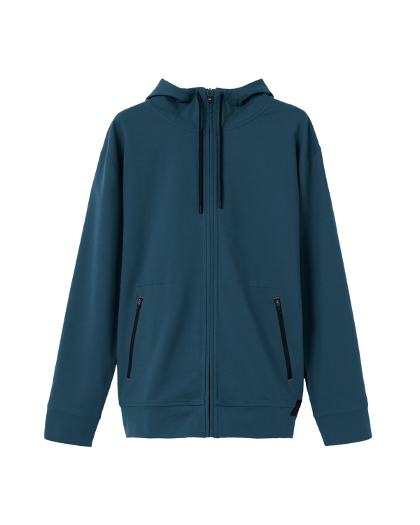 Front of Trailzer Full Zip Hoodie in Storm