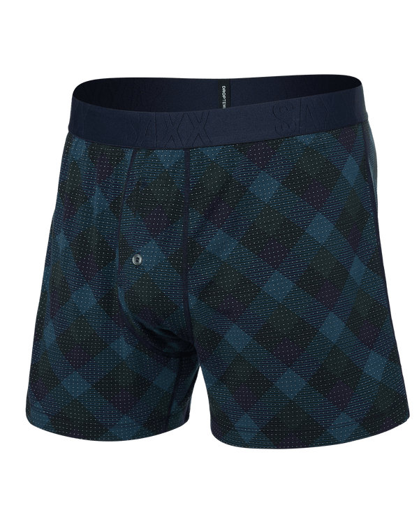 Front of Droptemp® Cooling Sleep Boxer in Bison Check-Maritime