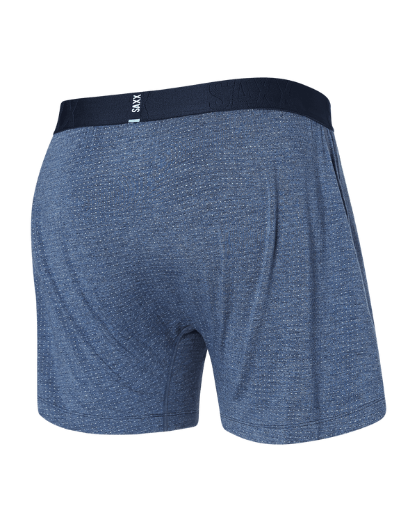 Back of Droptemp Cooling Sleep Loose Boxer Fly in Dark Denim Heather