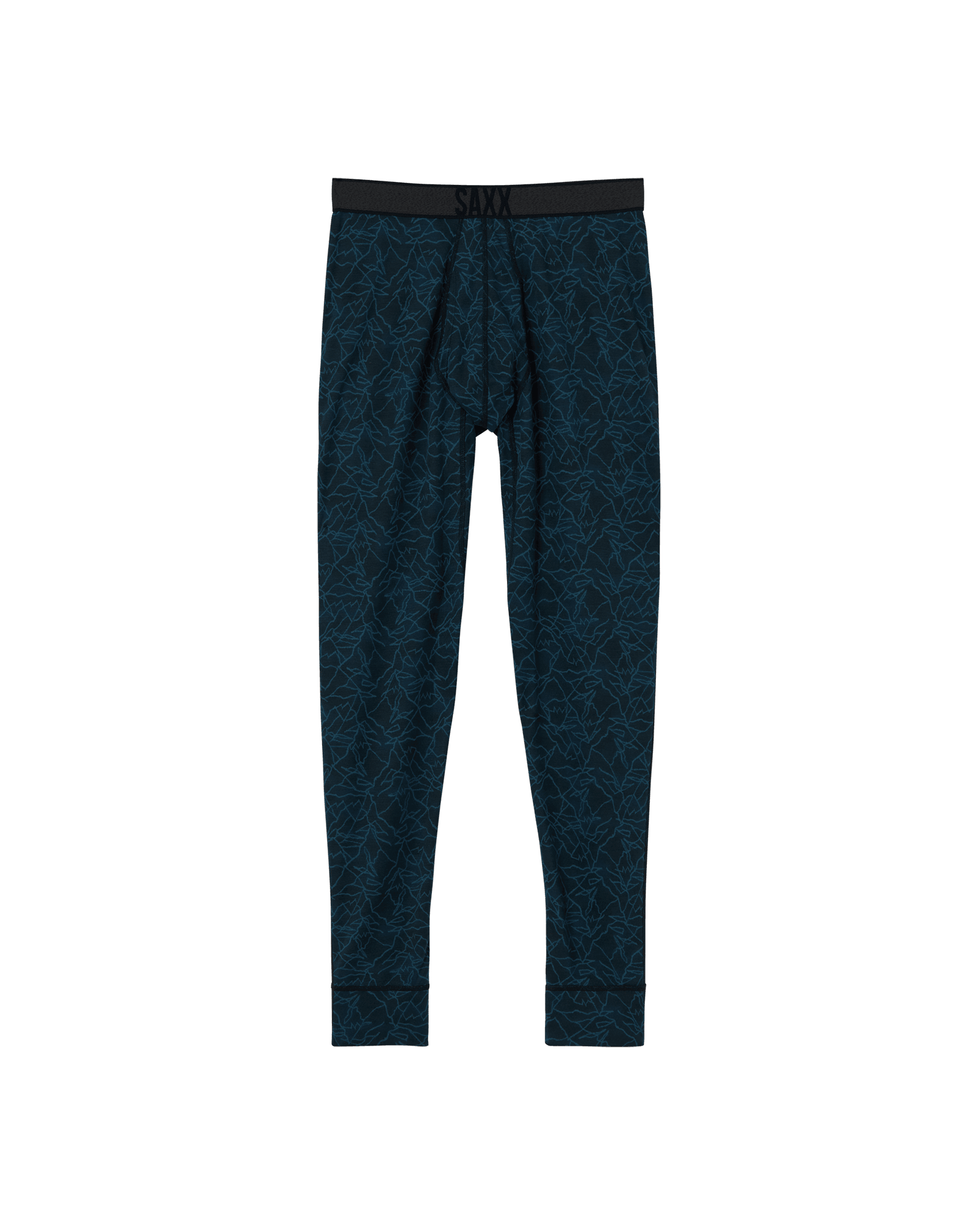 Front of Roast Master Baselayer Mid-Weight Bottom Fly in Sketchy Mountain-Teal