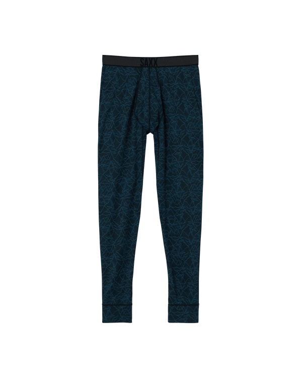 Front of Roast Master Baselayer Mid-Weight Bottom Fly in Sketchy Mountain-Teal