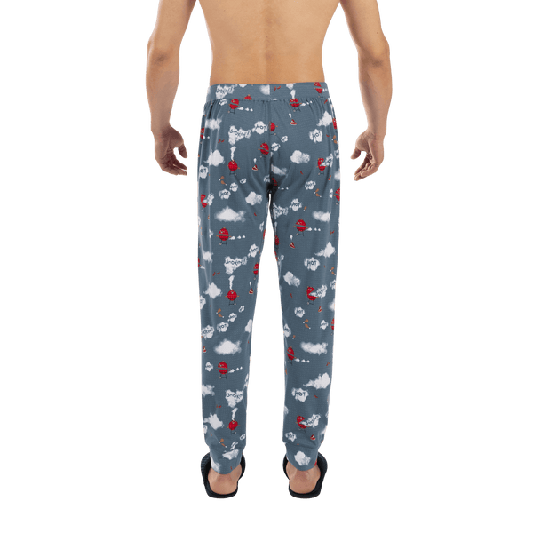 Back of DropTemp Cooling Sleep Sleep Pant in Smokin' In Bed-Stone Blue