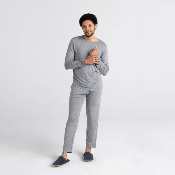 Front - Model wearing Sleepwalker Ballpark Pant in Dark Grey Heather