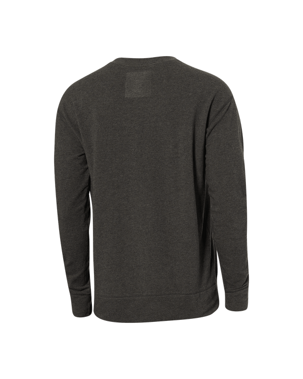 Back of 3Six Five Lounge Long Sleeve Crew in Black Heather