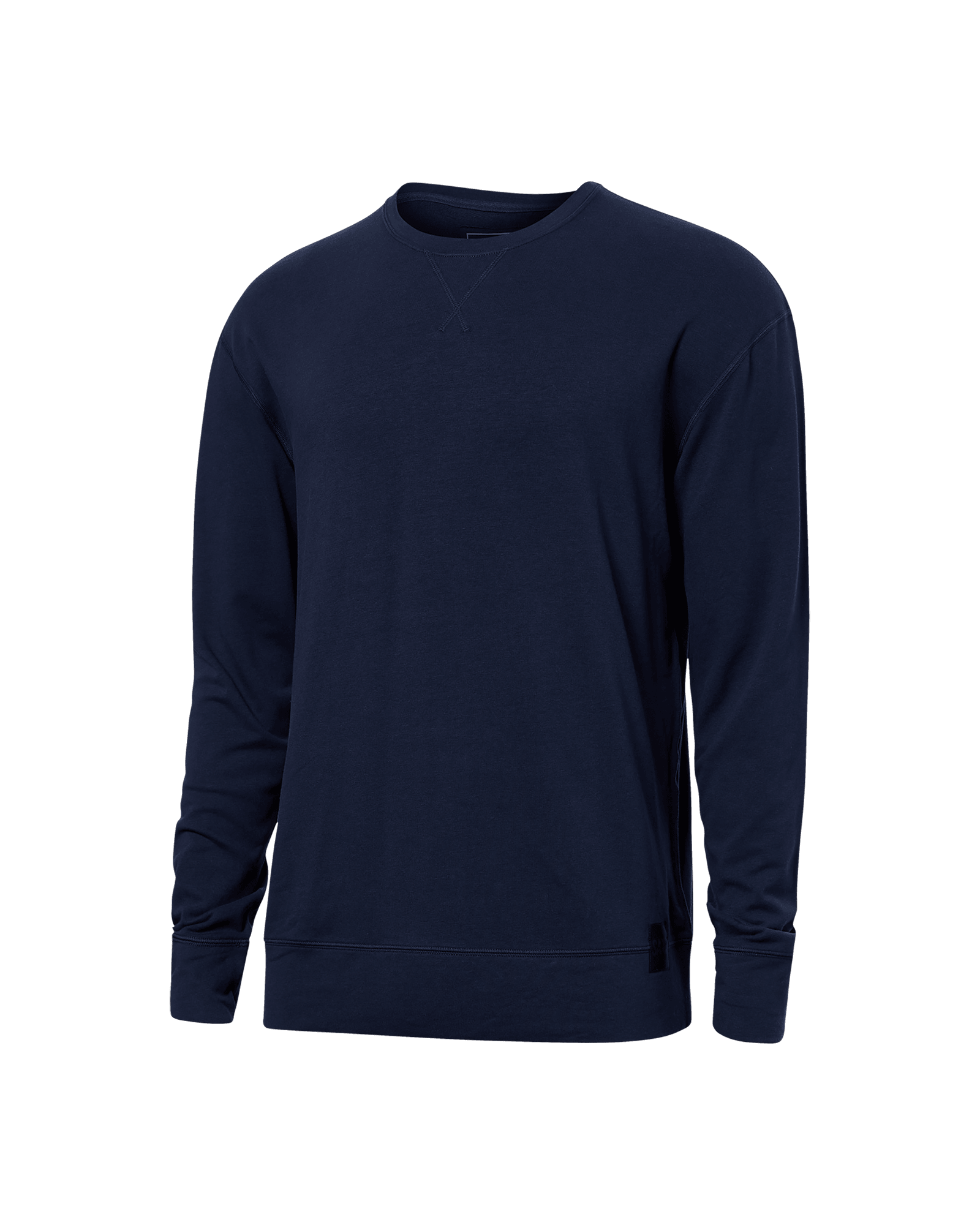 Front of 3Six Five Lounge Long Sleeve Crew in Maritime Blue