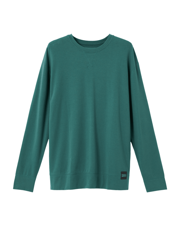 Front of 3Six Five Lounge Long Sleeve Crew in Pine