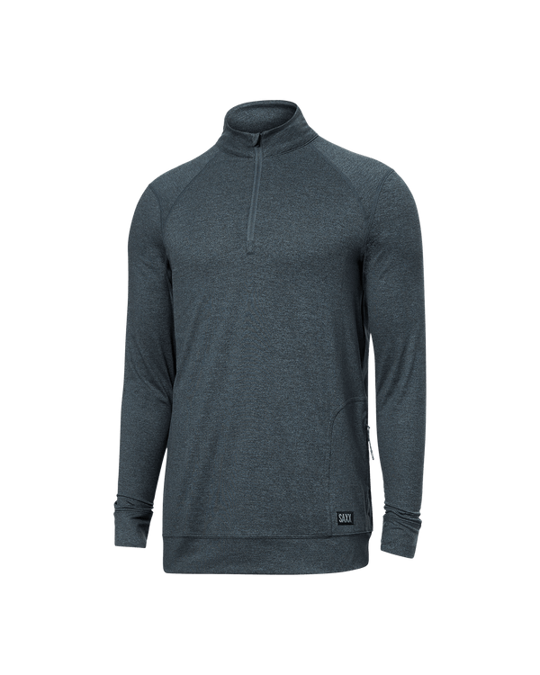 Front of PeakDaze Long Sleeve Half Zip in Turbulence Heather