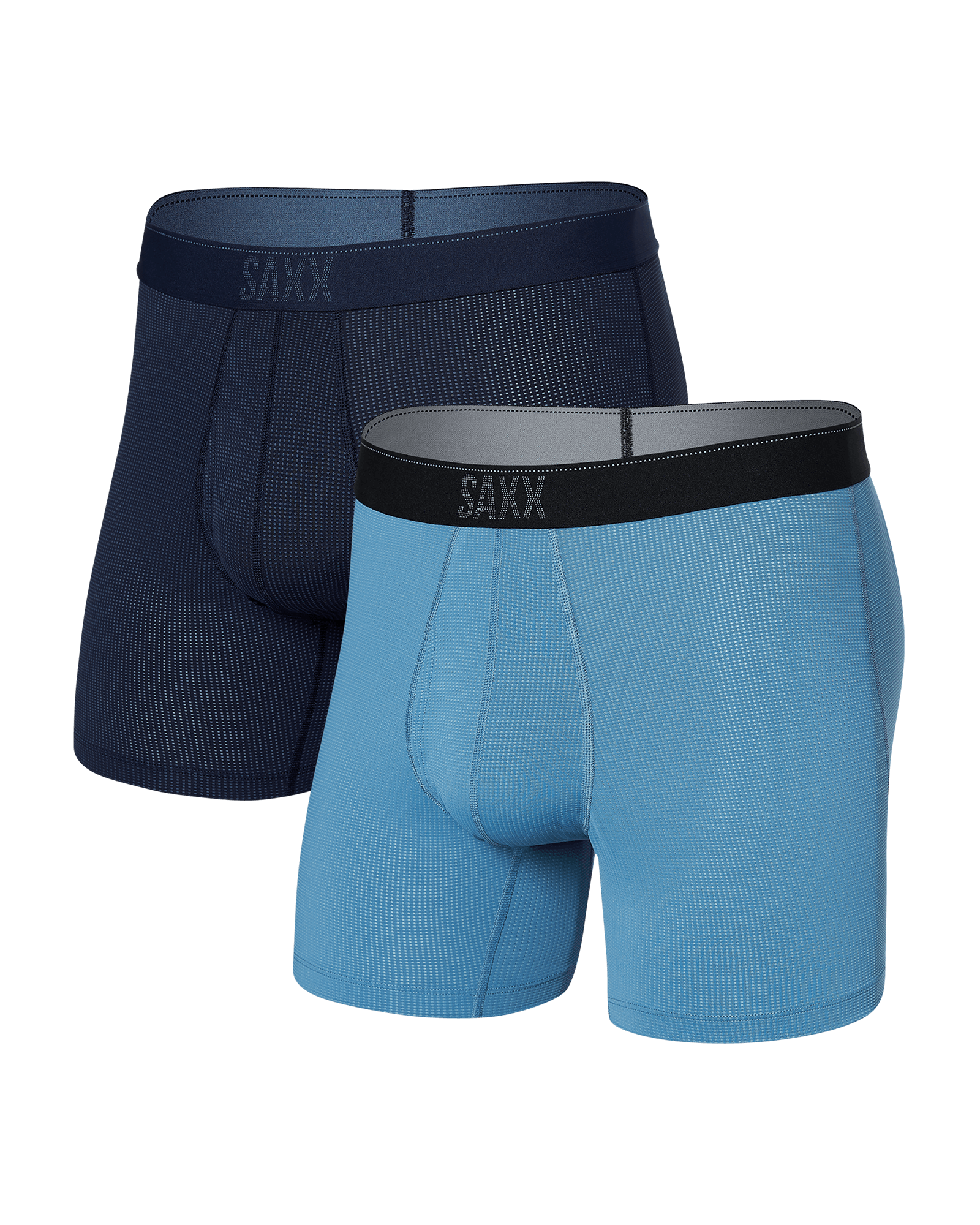 Front of Quest Quick Dry Mesh Boxer Brief Fly 2-Pack in Maritime/Slate