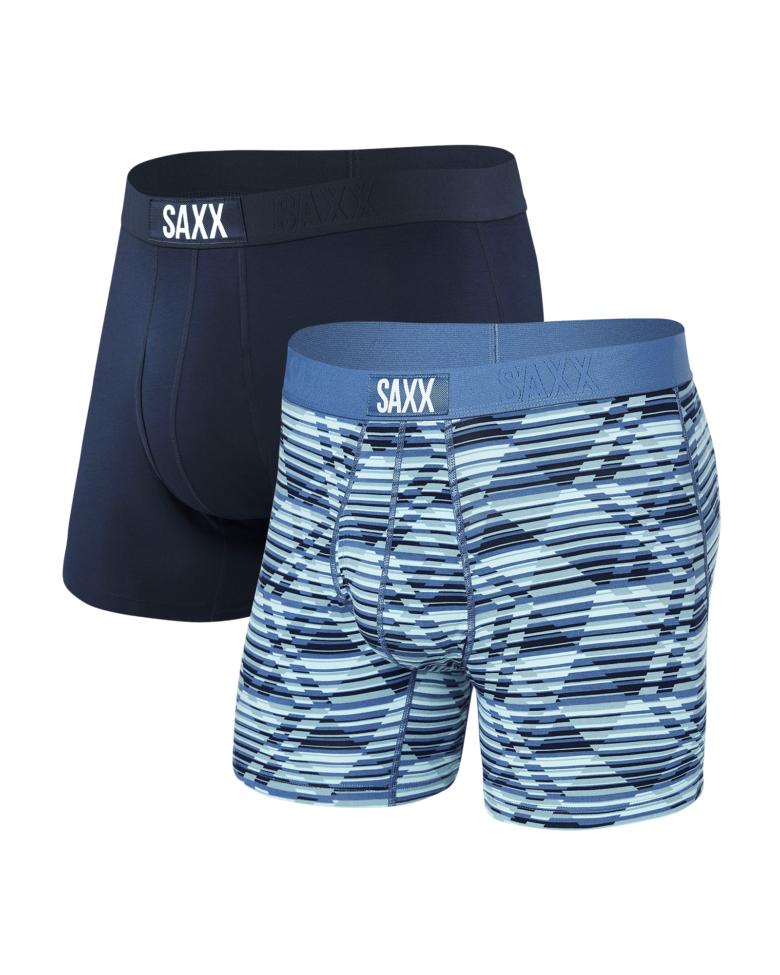 Front of Ultra Super Soft Boxer Brief Fly 2-Pack in Dazed Argyle/Navy