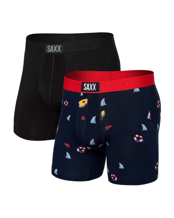 Front of Vibe 2-Pack Boxer Brief in Dangerous Waters/Black