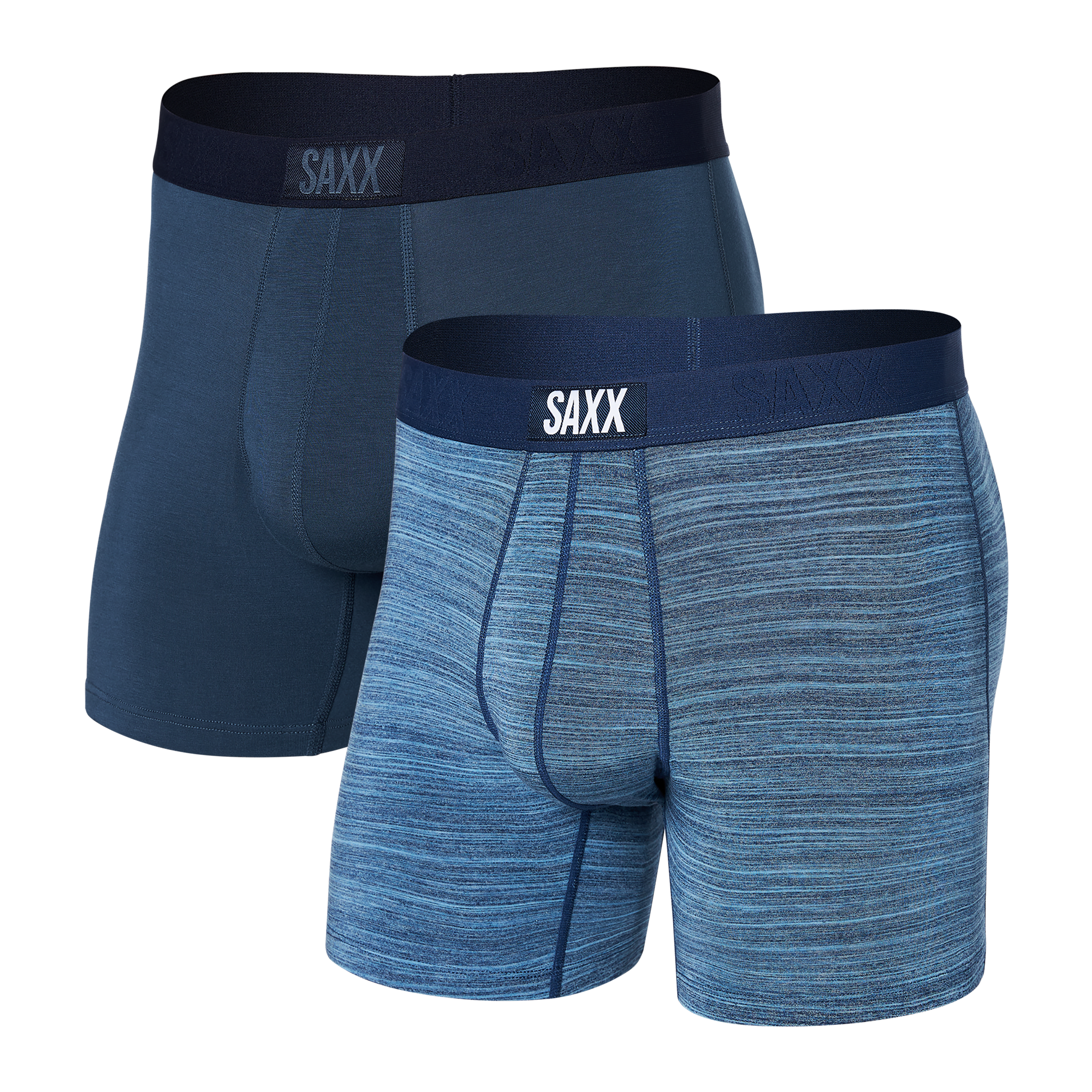 Front of Vibe Super Soft Boxer Brief 2-Pack in Spacedye Heather/Navy