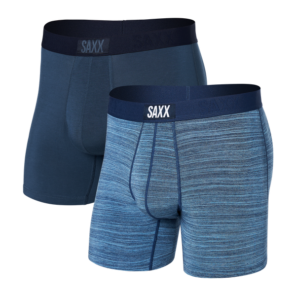 Front of Vibe Super Soft Boxer Brief 2-Pack in Spacedye Heather/Navy