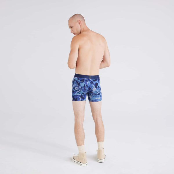 Back - Model wearing Droptemp® Cooling Cotton (2 Pack) Boxer Brief in Daybreak Camo/Black