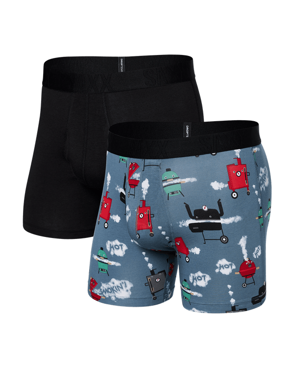 Front of DropTemp Cooling Cotton 2-Pack Boxer Brief in Smokin' Hot/Black