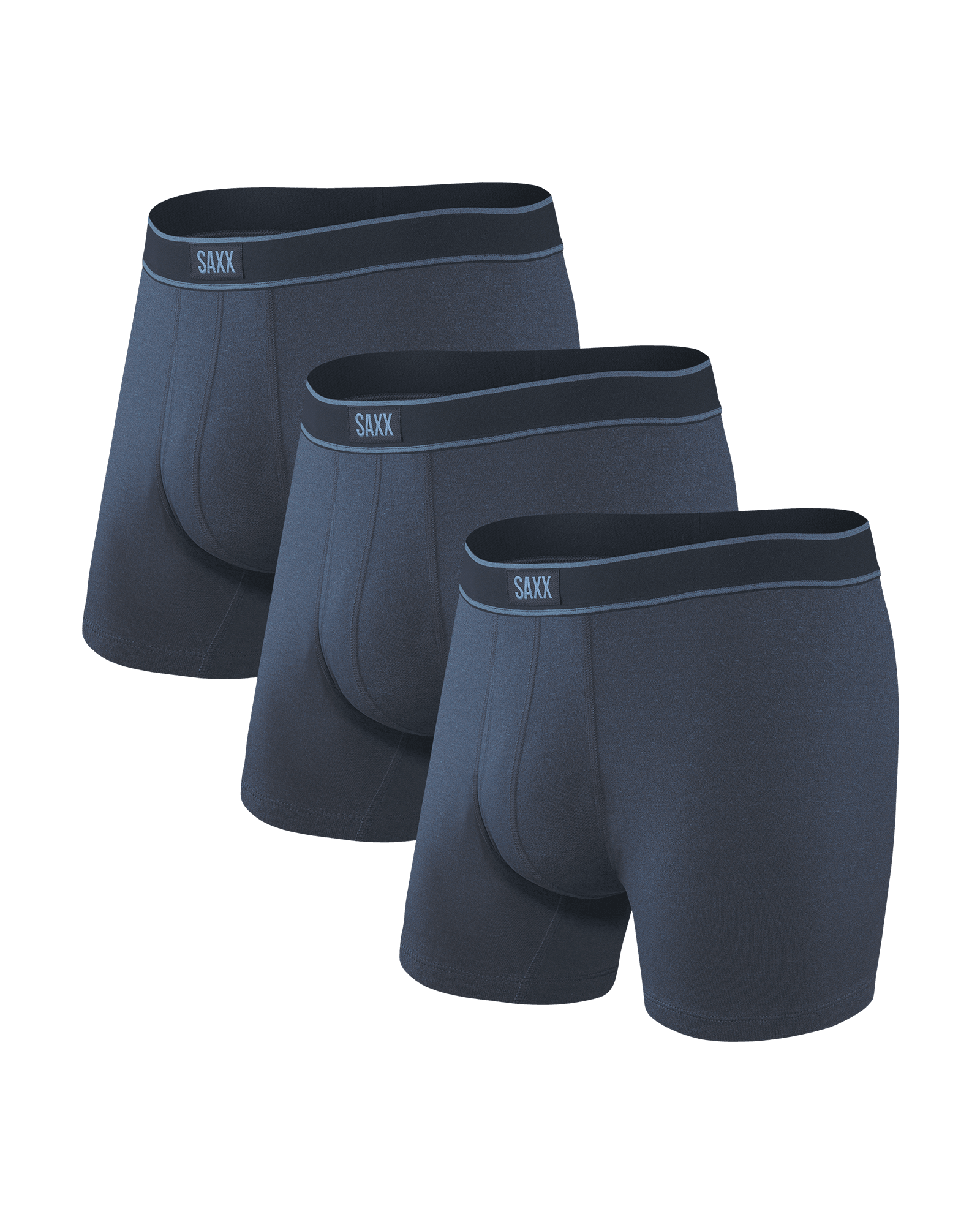 Front of Daytripper Boxer Brief Fly 3Pack in Navy Heather