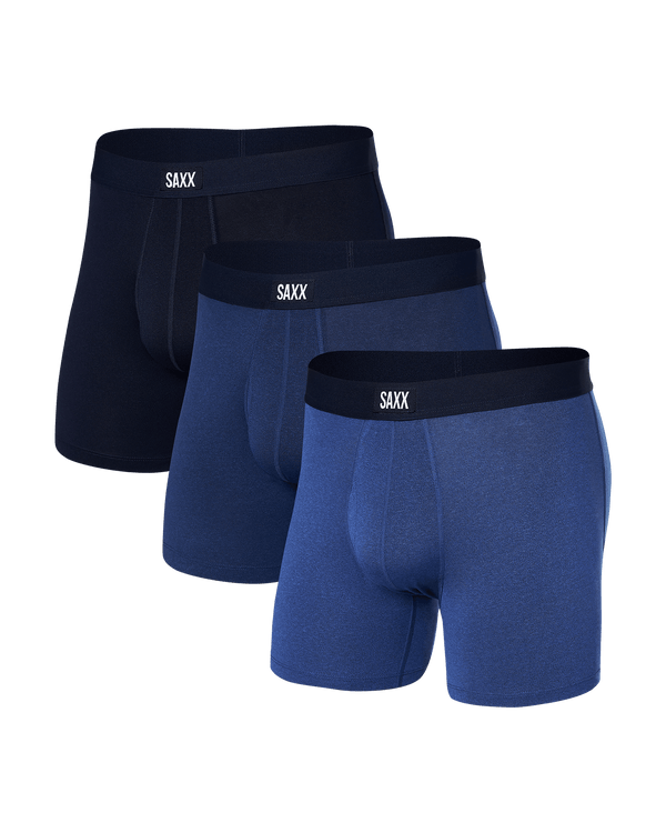 Front of Daytripper Boxer Brief Fly 3-Pack in Sport Blue Heather/Blueberry/Maritime