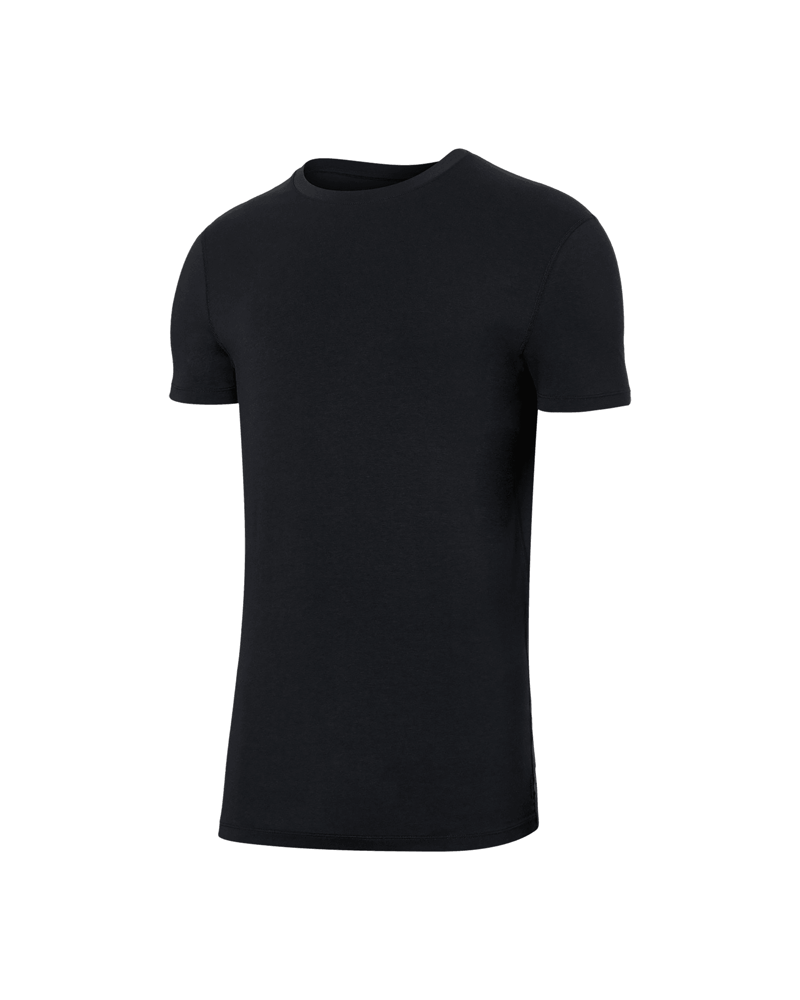 Front of Droptemp Cooling Cotton Crew in Black