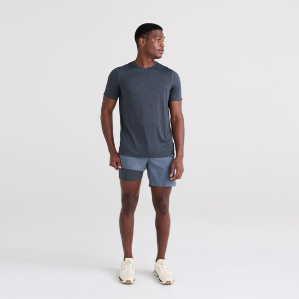 Front - Model wearing Sport 2 Life 2N1 Short 7" in Deep Navy Heather showing liner