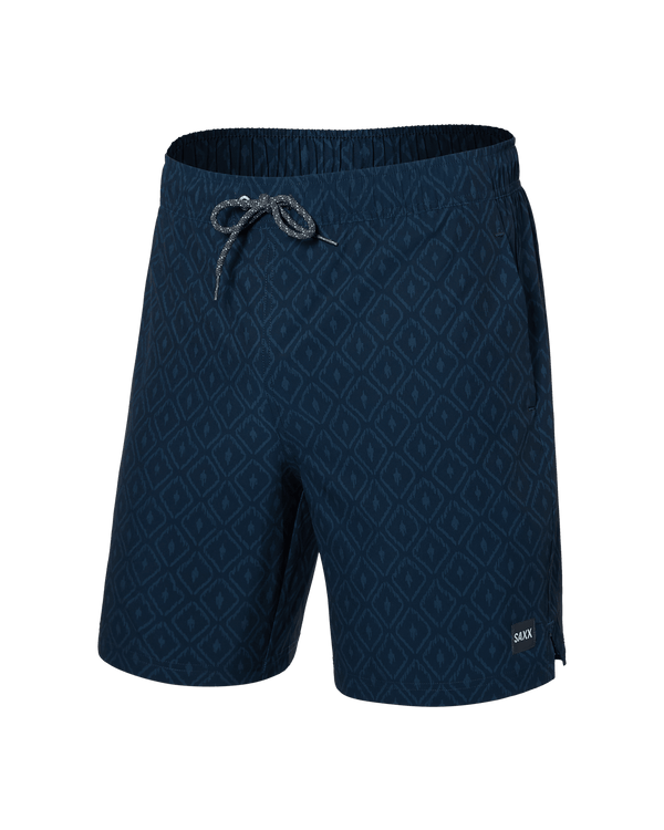 Front of Multi-Sport 2N1 Short Regular in Ikat Check- Navy