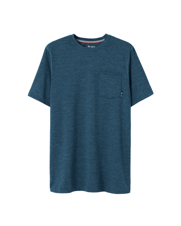 Front of Droptemp® All Day Cooling Short Sleeve Tee in Storm Heather