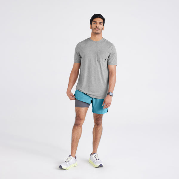 Front - Model wearing  Gainmaker 2N1 Short Regular in Hydro Blue