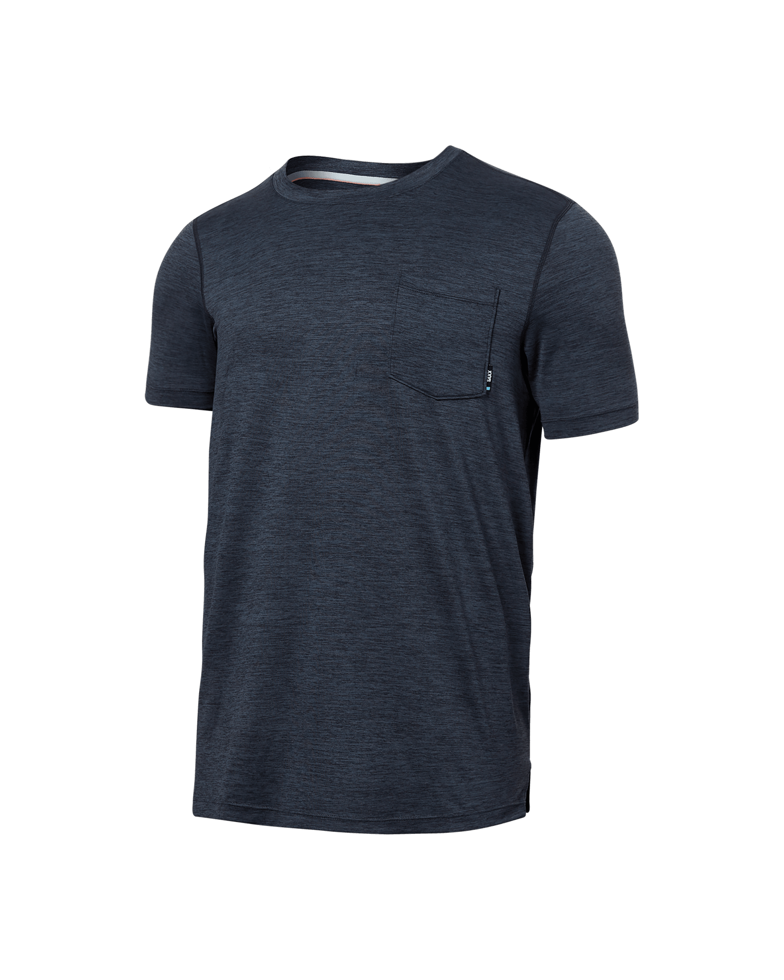 Front of Droptemp All Day Cooling Short Sleeve Pocket Tee in Turbulence Heather