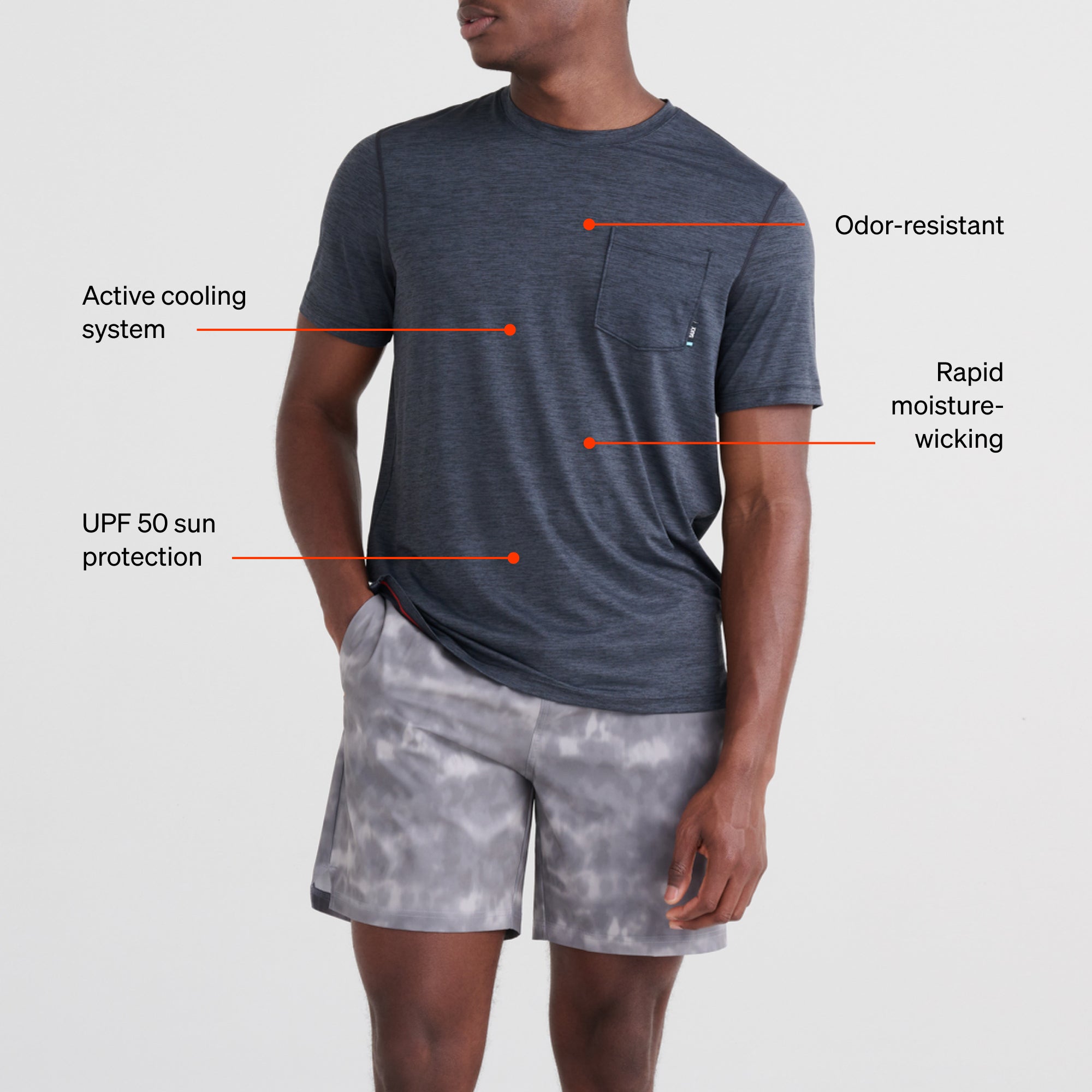 DropTemp All Day Cooling Short Sleeve Crew technology graphic