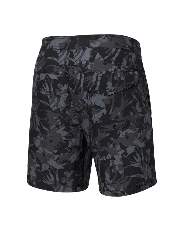 Back of Betawave 2N1 Swim Board Short Regular in Batik Camo- Dark Graphite