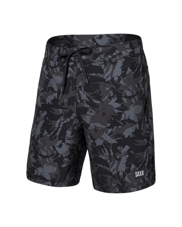 Front of Betawave 2N1 Swim Board Short Regular in Batik Camo- Dark Graphite