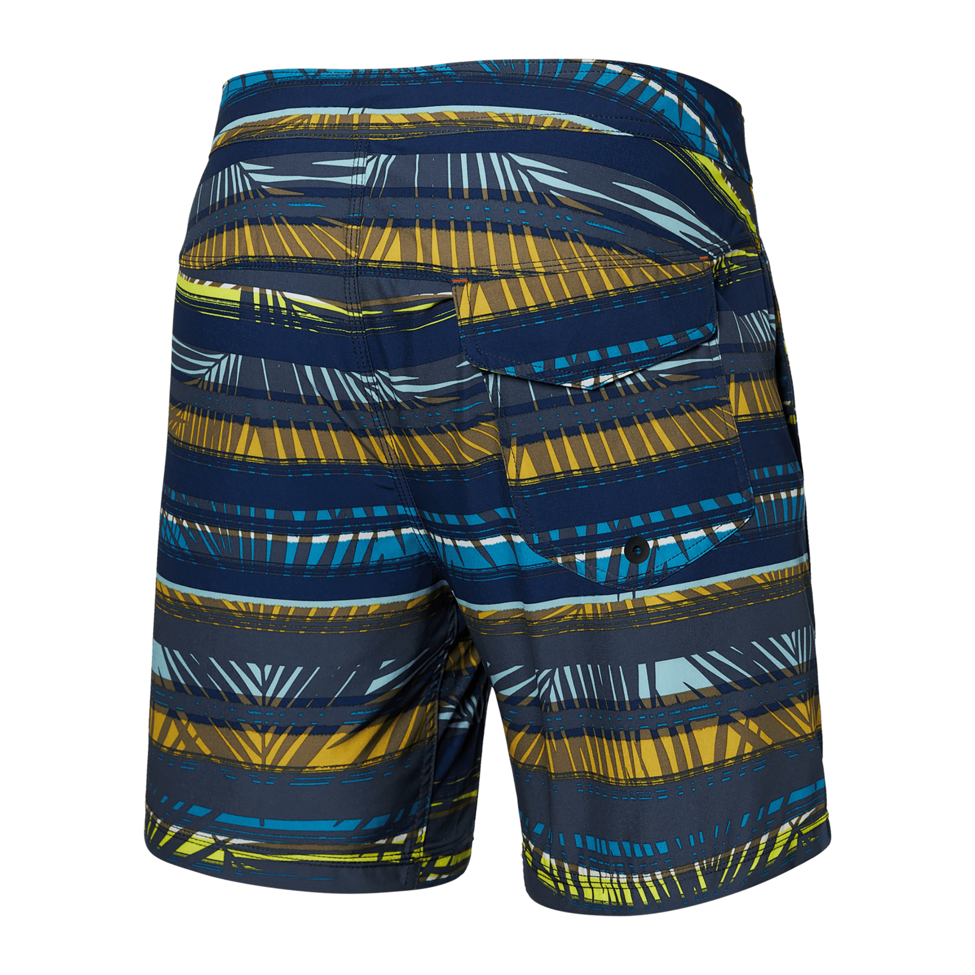 Back of Betawave 2N1 Swim Board Short Regular in Shade Stripe- Blue Multi