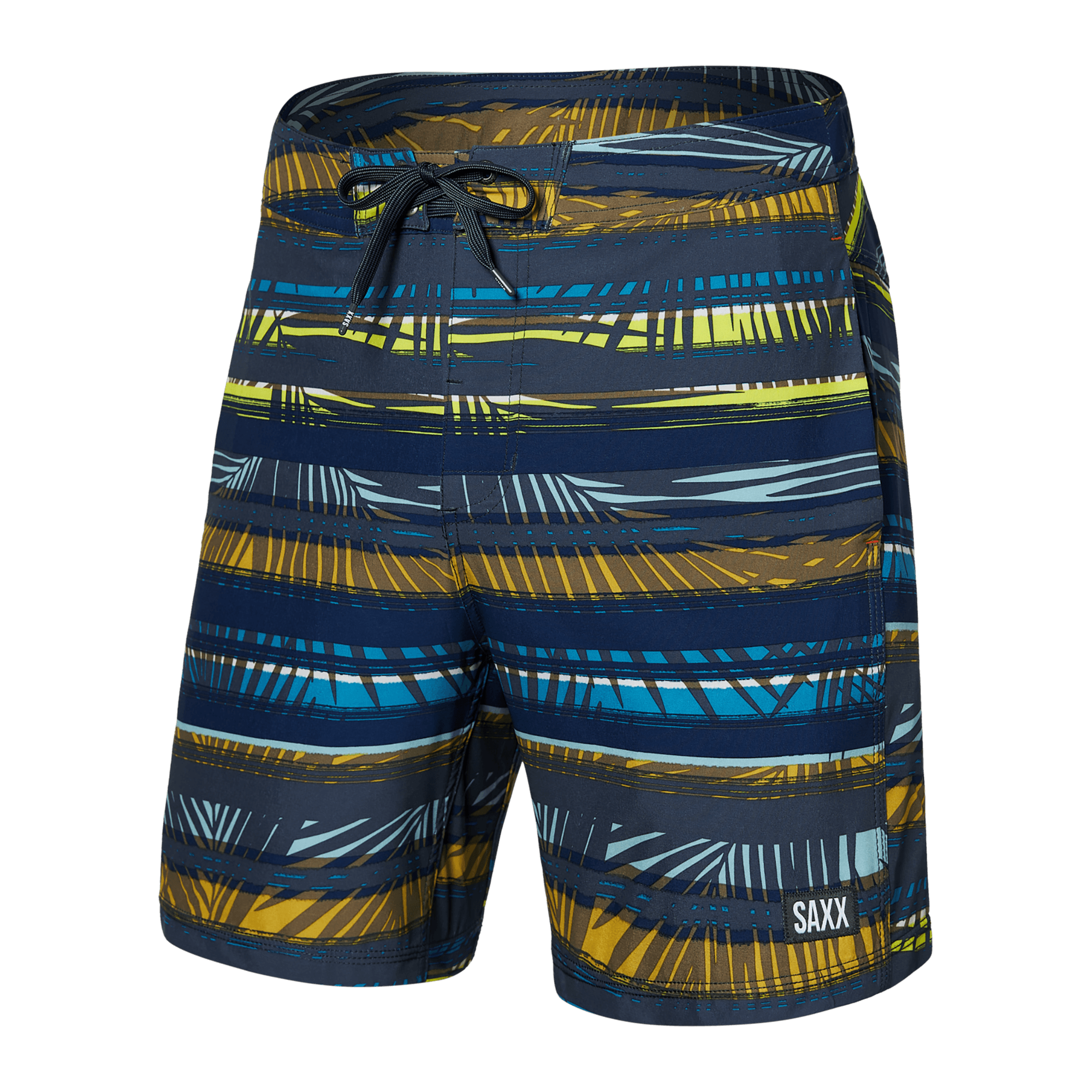 Front of Betawave 2N1 Swim Board Short Regular in Shade Stripe- Blue Multi