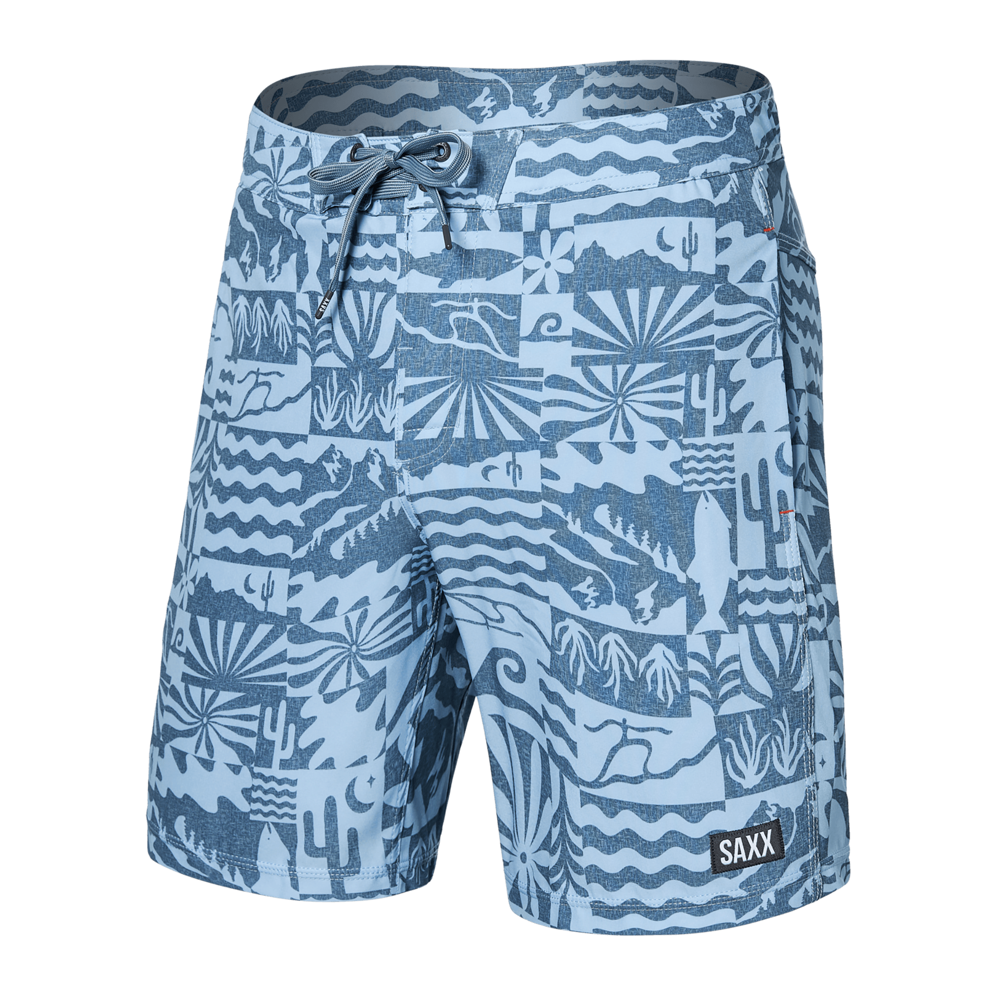 Front of Betawave 2N1 Swim Board Short Regular in West Coast- Chambray