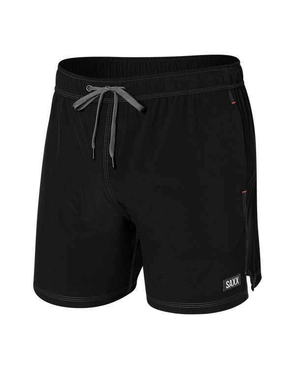 Front of Oh Buoy 2N1 Swim Short 5" in Black