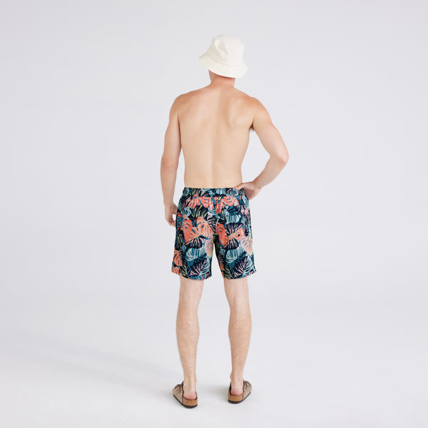 Back - Model wearing  Oh Buoy 2N1 Swim Short Regular in Mr. Phil O. Dendren-Blue