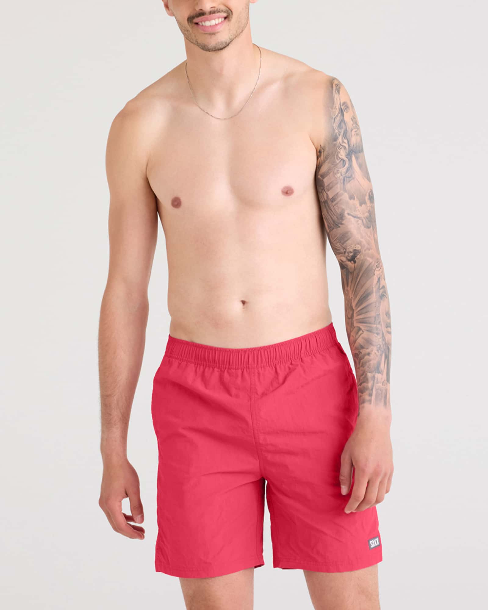 Front - Model wearing Go Coastal 2N1 Volley 7" in Raspberry